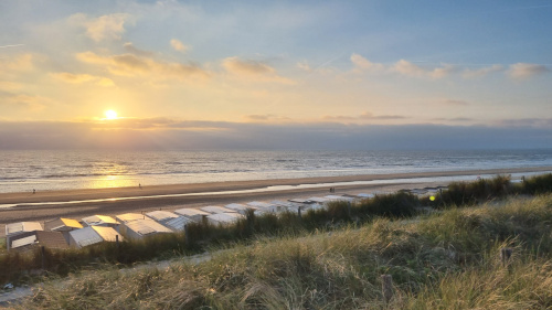 Bloemendaal-Strand bei Sonnenuntergang
